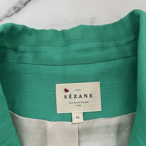 Sezane Romane Jacket in Kelly Green Size 12 Preppy french chic oversize blazer - Picture 3 of 13